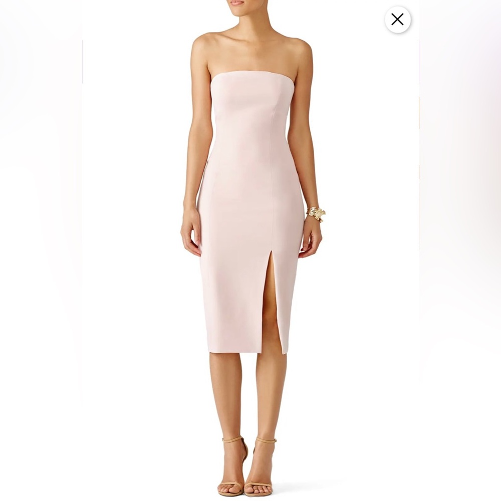 Jay Godfrey Blush Thompson Dress - strapless midi cocktail dress